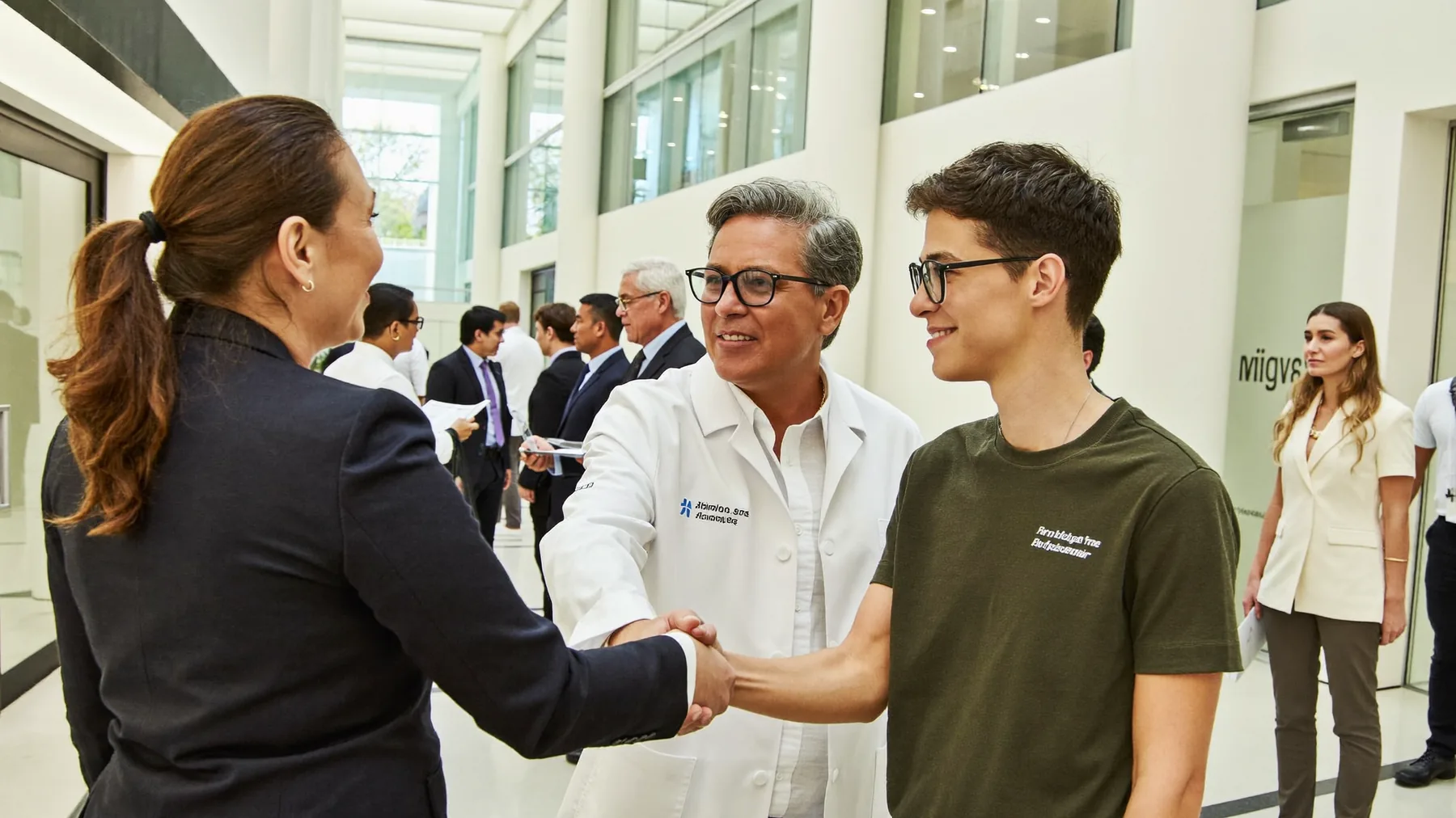 A healthcare advisor making a warm introduction between two professionals